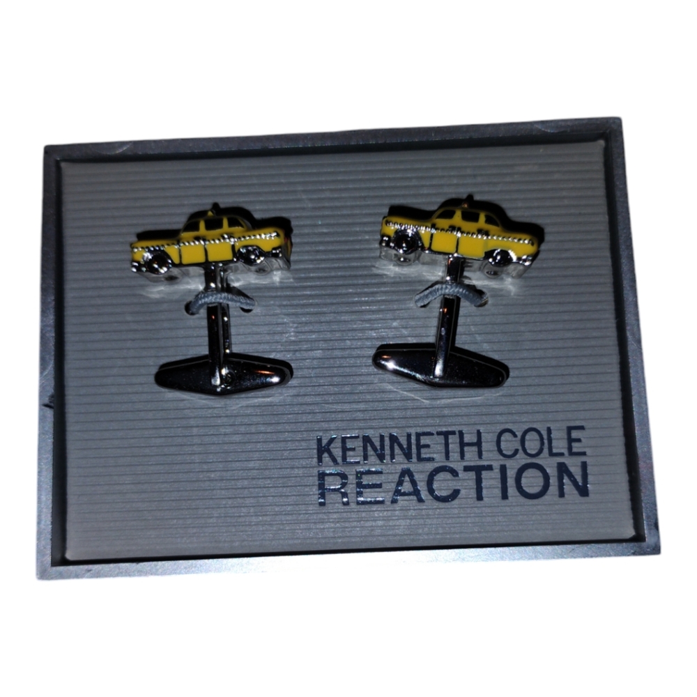 Kenneth Cole reaction men's taxi cab yellow cab cufflinks nib